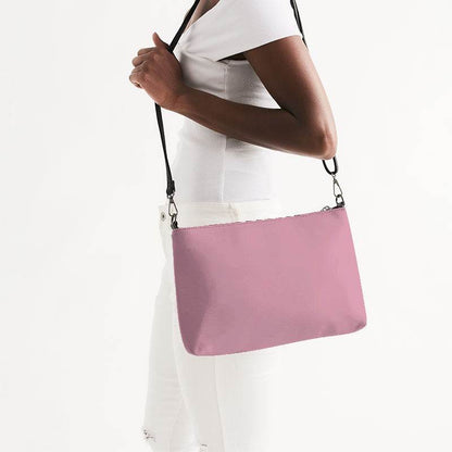 Carnation Pink Zip Pouch (PI-FM-LG) - Side CloseUp