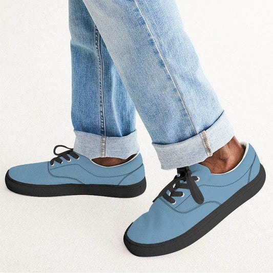 Carolina Blue Men's Canvas Sneakers (B-MU-ML) - Man CloseUp