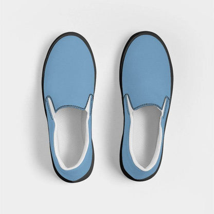 Carolina Blue Women's Slip-On Canvas Sneakers (B-MU-ML) - Top