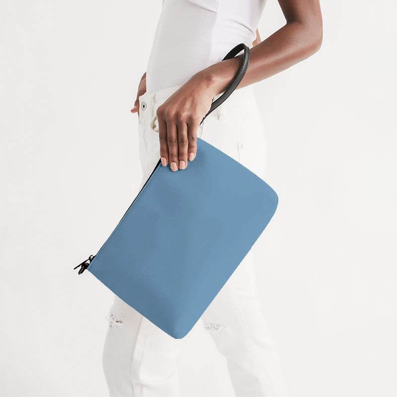 Carolina Blue Zip Pouch (B-MU-ML) - Side Holding