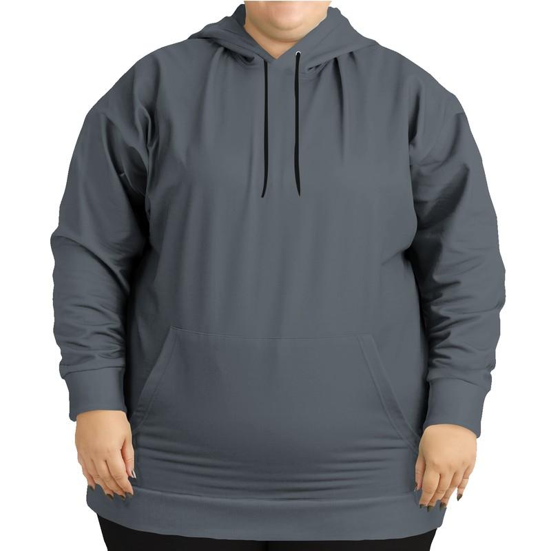 Charcoal Gray Hoodie (C10M0Y0K80) - Woman Front PLUS