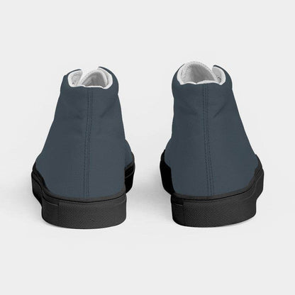 Charcoal Women's High-Top Canvas Sneakers (B-NE-MD) - Back