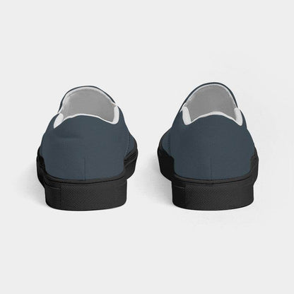 Charcoal Women's Slip-On Canvas Sneakers (B-NE-MD) - Back