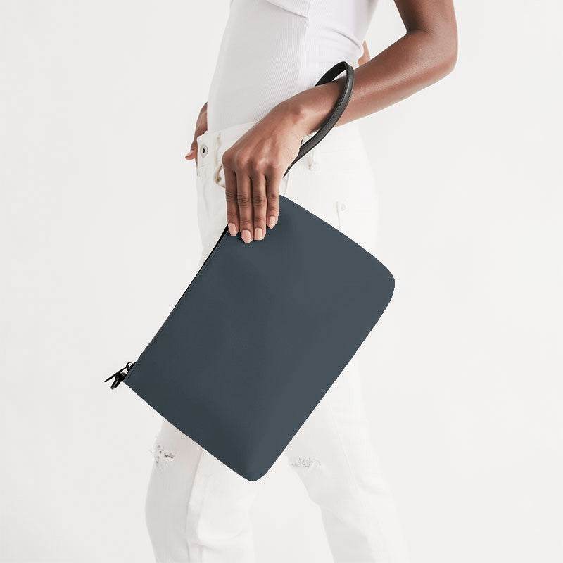 Charcoal Zip Pouch (B-NE-MD) - Side Holding