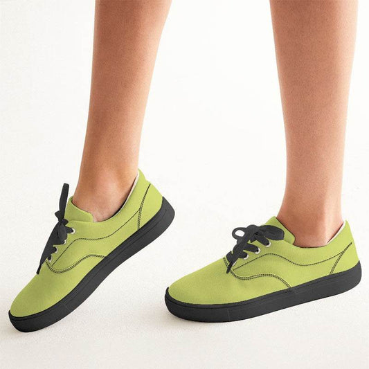 Chartreuse Yellow Women's Canvas Sneakers (LY1-CL-LI) - Woman CloseUp