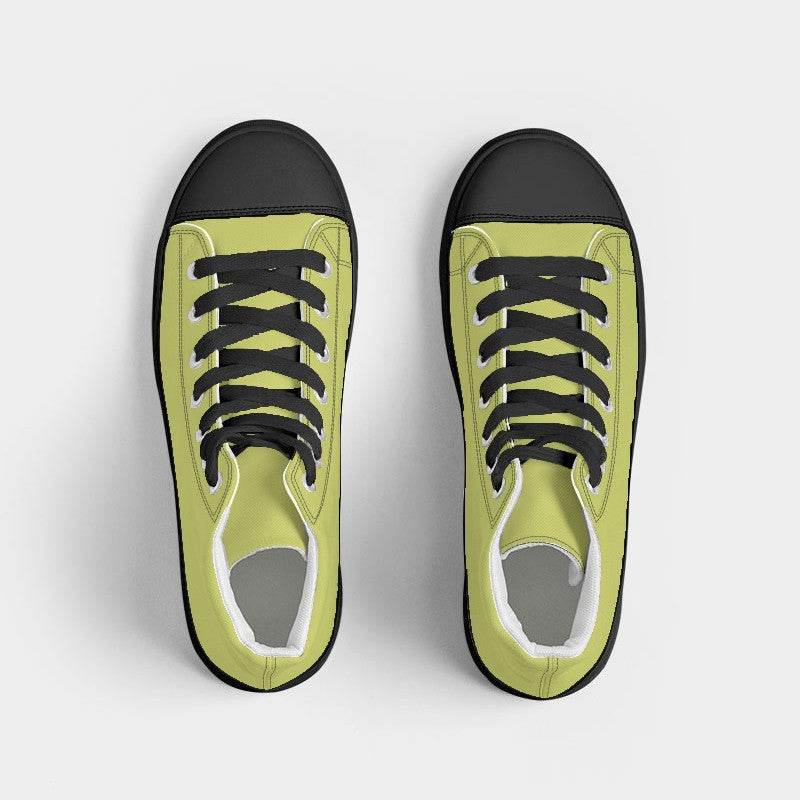 Chartreuse Yellow Women's High-Top Canvas Sneakers (LY1-CL-LI) - Top