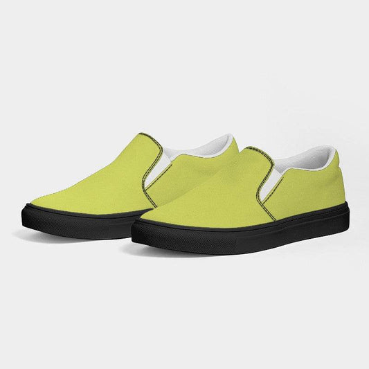 Chartreuse Yellow Women's Slip-On Canvas Sneakers (LY1-CL-LI) - Side 3