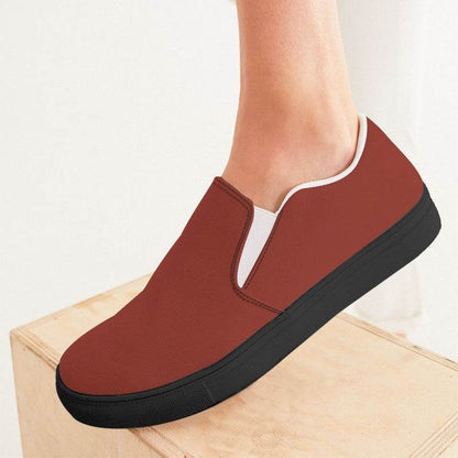 Chestnut Women's Slip-On Canvas Sneakers (R-MU-MD) - Woman CloseUp