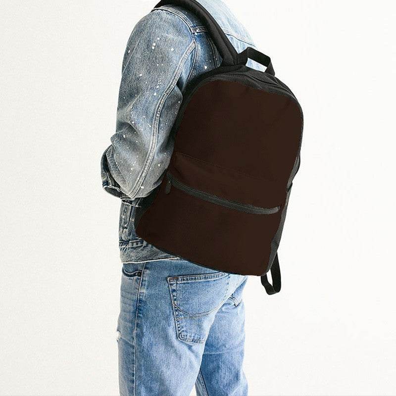 Chocolate Canvas Backpack (OR2-FM-DE) - Man Back CloseUp
