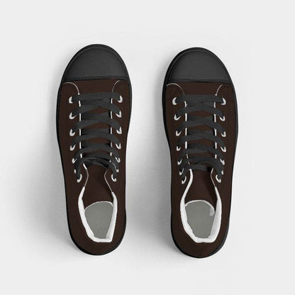 Chocolate Men's High-Top Canvas Sneakers (OR2-FM-DE) - Top