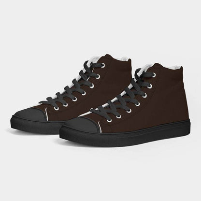 Chocolate Women's High-Top Canvas Sneakers (OR2-FM-DE) - Side 3