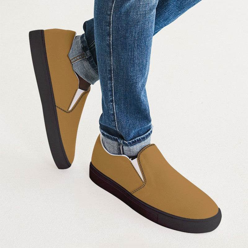 Cinnamon Men's Slip-On Canvas Sneakers (YO3-ME-MD) - Man CloseUp