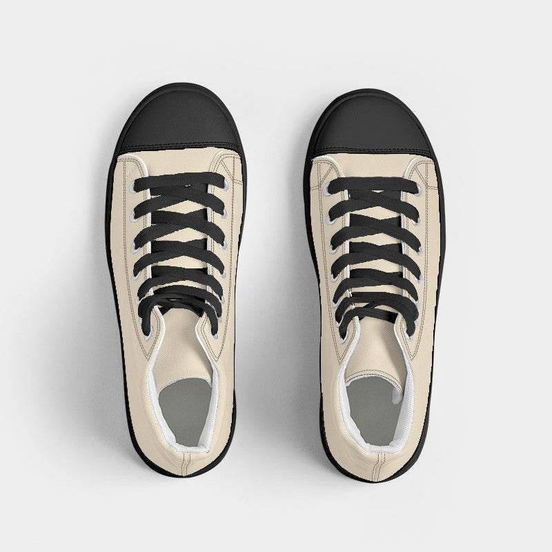 Coconut Milk Women's High-Top Canvas Sneakers (Y-NE-LI) - Top