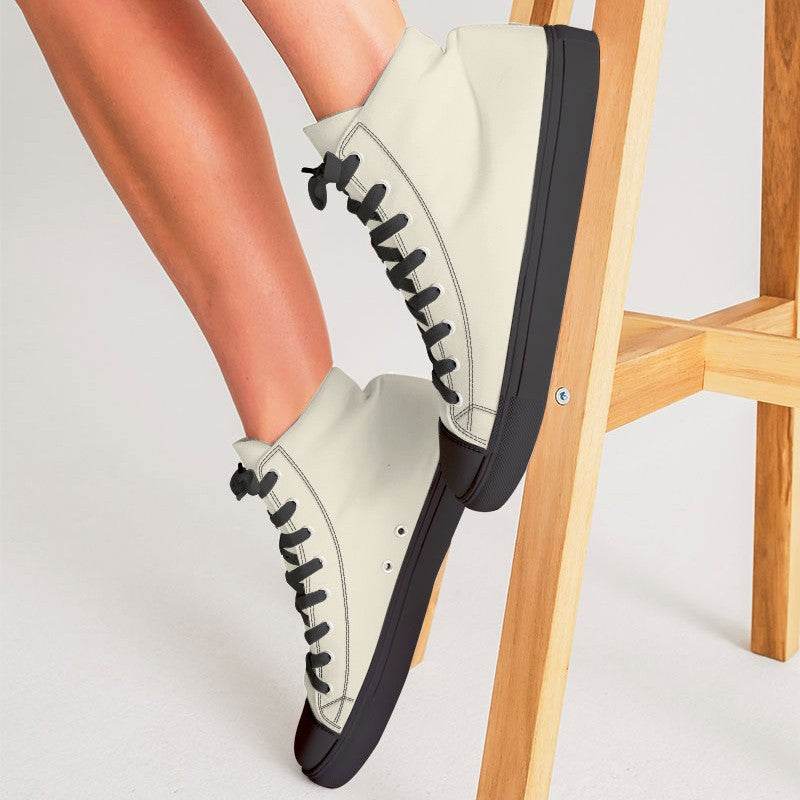 Coconut Milk Women's High-Top Canvas Sneakers (Y-NE-LI) - Woman CloseUp