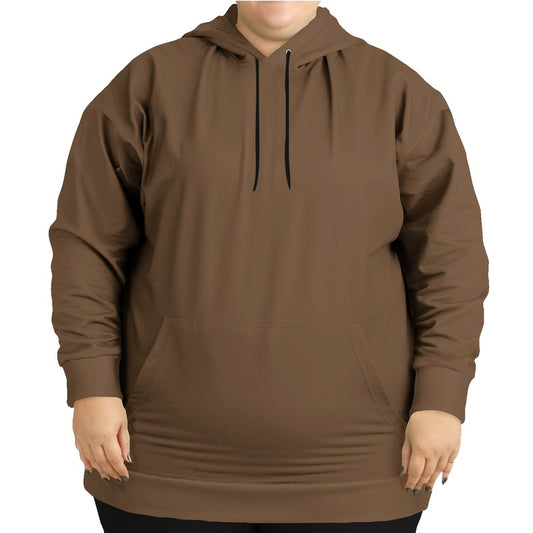 Coffee Brown Hoodie PLUS (O-FM-MD) - Woman Front PLUS