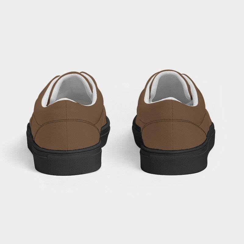 Coffee Brown Men's Canvas Sneakers (O-FM-MD) - Back