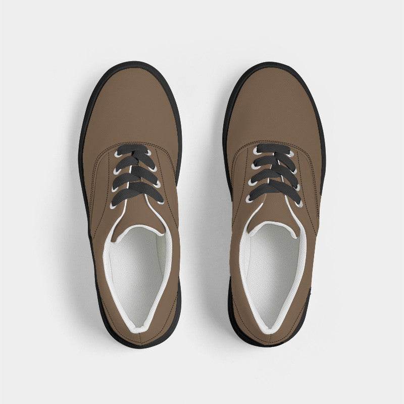 Coffee Brown Men's Canvas Sneakers (O-FM-MD) - Top