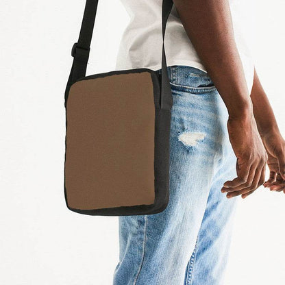 Coffee Brown Messenger Pouch (O-FM-MD) - Man Side CloseUp