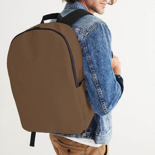 Coffee Brown Waterproof Backpack (O-FM-MD) - Man CloseUp