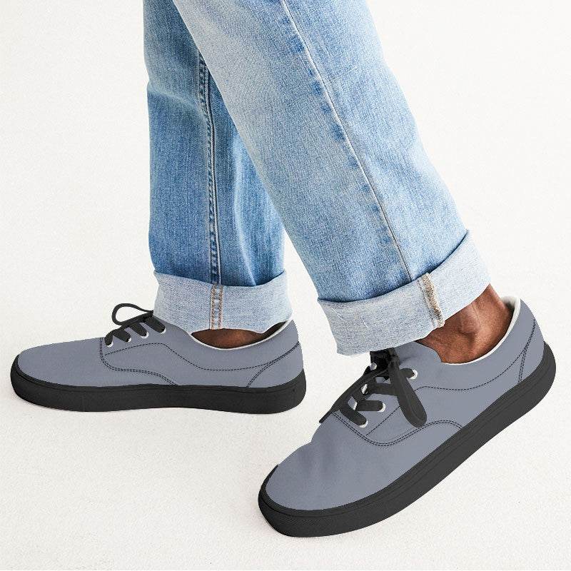 Cool Gray Men's Canvas Sneakers (I-NE-ML) - Man CloseUp