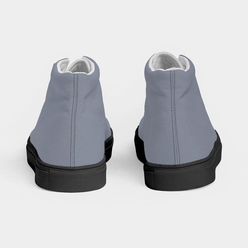 Cool Gray Women's High-Top Canvas Sneakers (I-NE-ML) - Back