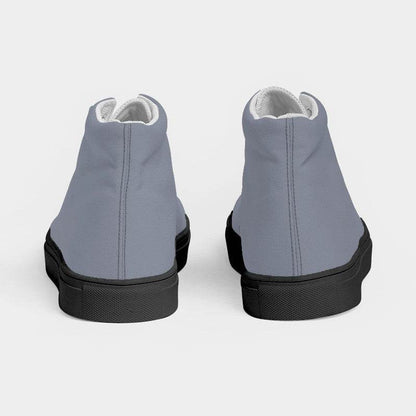 Cool Gray Women's High-Top Canvas Sneakers (I-NE-ML) - Back