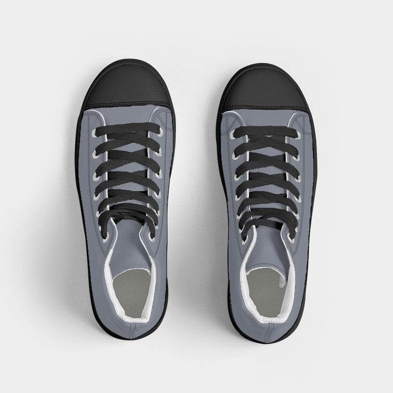 Cool Gray Women's High-Top Canvas Sneakers (I-NE-ML) - Top