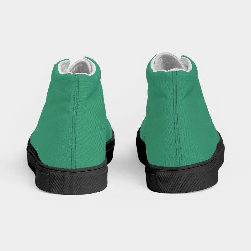 Cool Green Women's High-Top Canvas Sneakers (BGG2-CL-DE) - Back