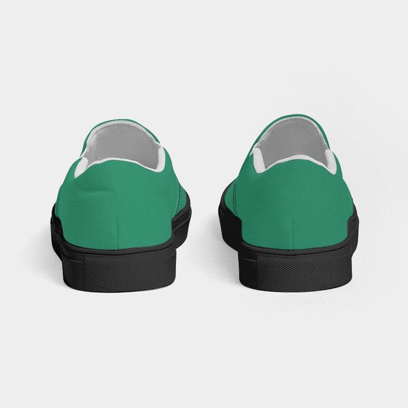 Cool Green Women's Slip-On Canvas Sneakers (BGG2-CL-DE) - Back