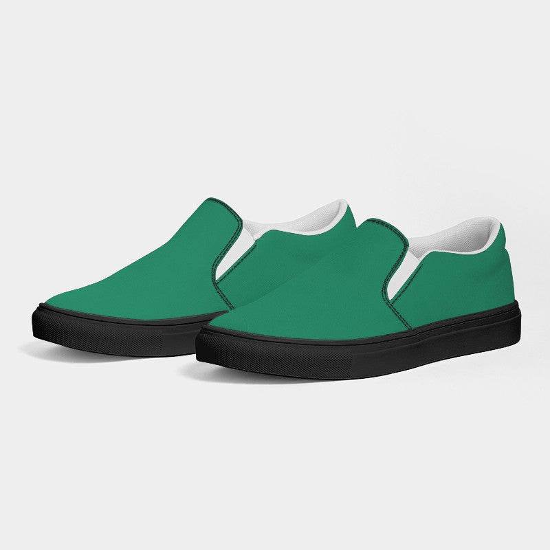 Cool Green Women's Slip-On Canvas Sneakers (BGG2-CL-DE) - Side 3