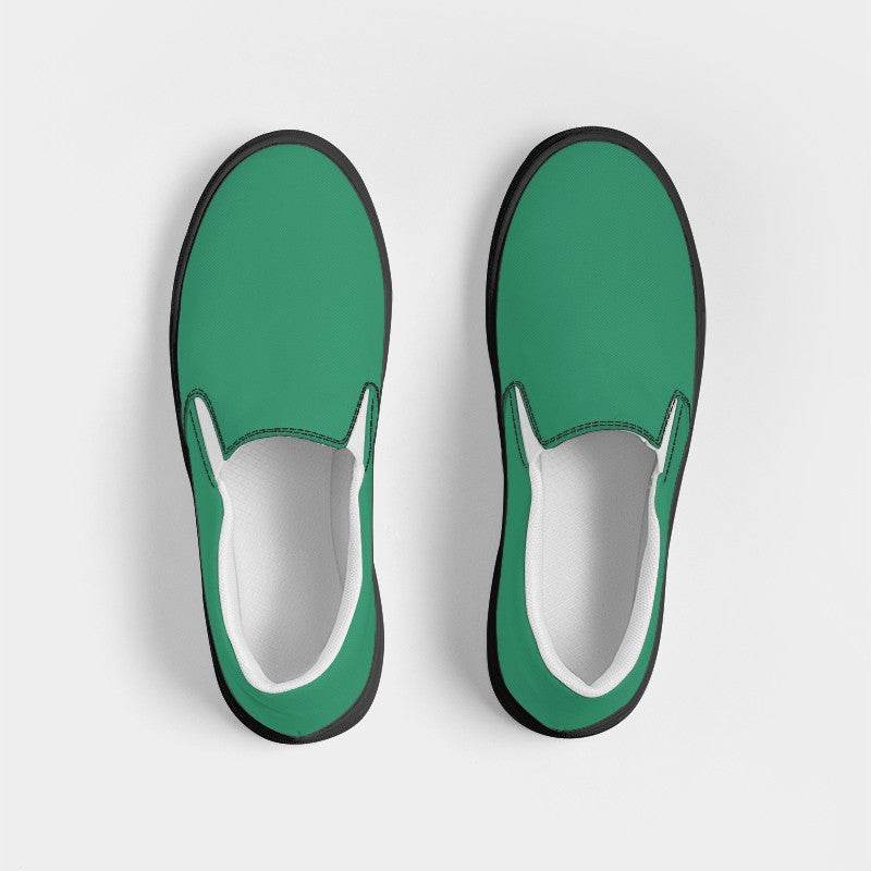 Cool Green Women's Slip-On Canvas Sneakers (BGG2-CL-DE) - Top
