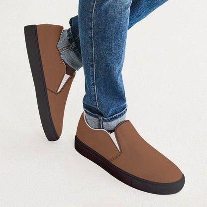 Copper Men's Slip-On Canvas Sneakers (OR2-MU-MD) - Man CloseUp