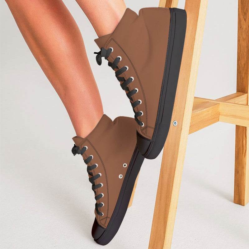 Copper Women's High-Top Canvas Sneakers (OR2-MU-MD) - Woman CloseUp