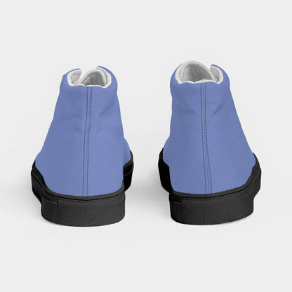 Cornflower Blue Women's High-Top Canvas Sneakers (I-ME-LI) - Back
