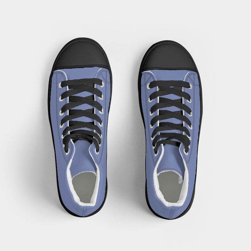 Cornflower Blue Women's High-Top Canvas Sneakers (I-ME-LI) - Top