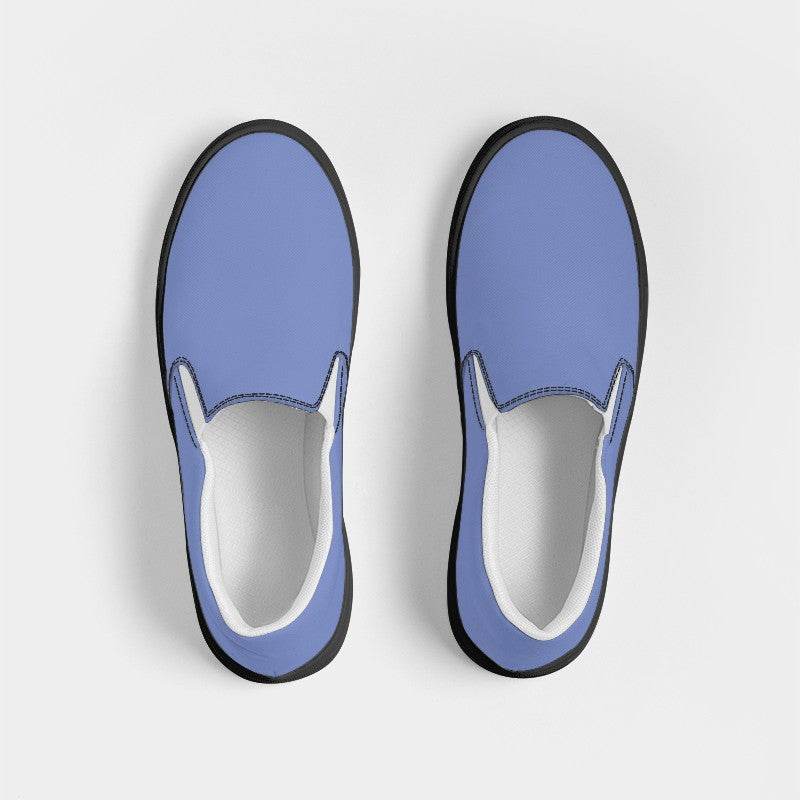 Cornflower Blue Women's Slip-On Canvas Sneakers (I-ME-LI) - Top