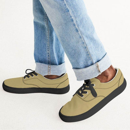 Cornsilk Men's Canvas Sneakers (Y-MU-ML) - Man CloseUp