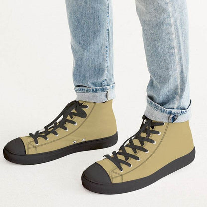 Cornsilk Men's High-Top Canvas Sneakers (Y-MU-ML) - Man CloseUp
