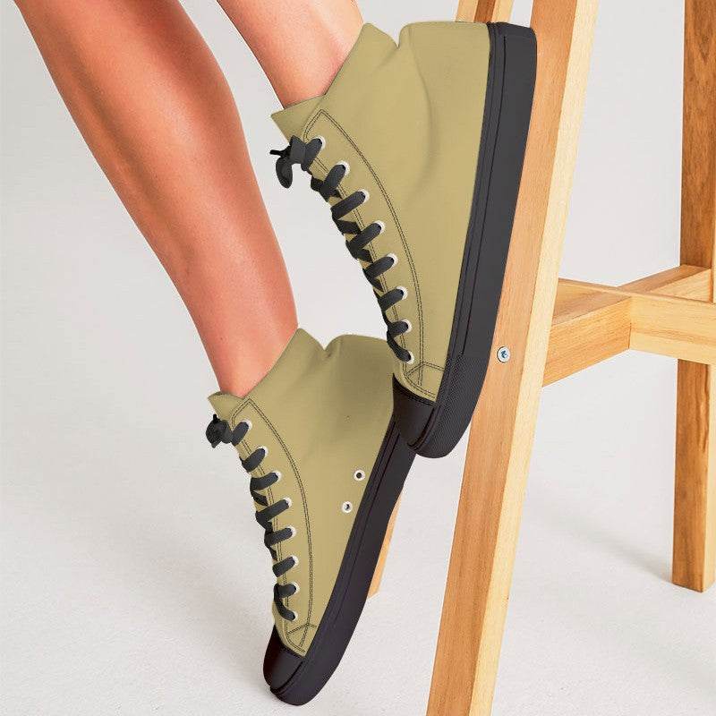Cornsilk Women's High-Top Canvas Sneakers (Y-MU-ML) - Woman CloseUp