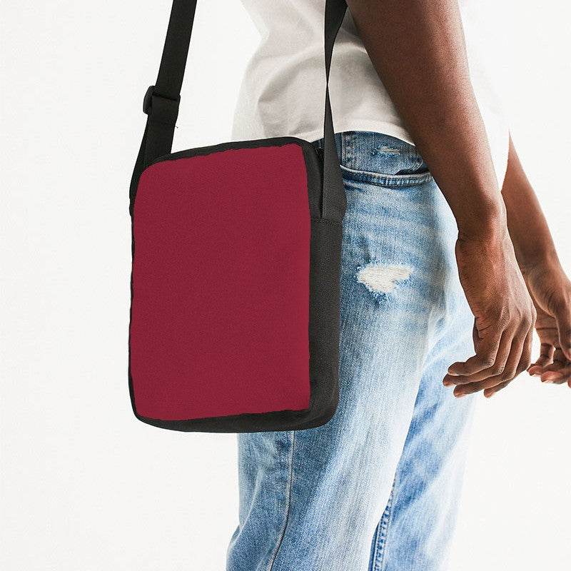 Cranberry Messenger Pouch (RPI2-ME-DE) - Man Side CloseUp