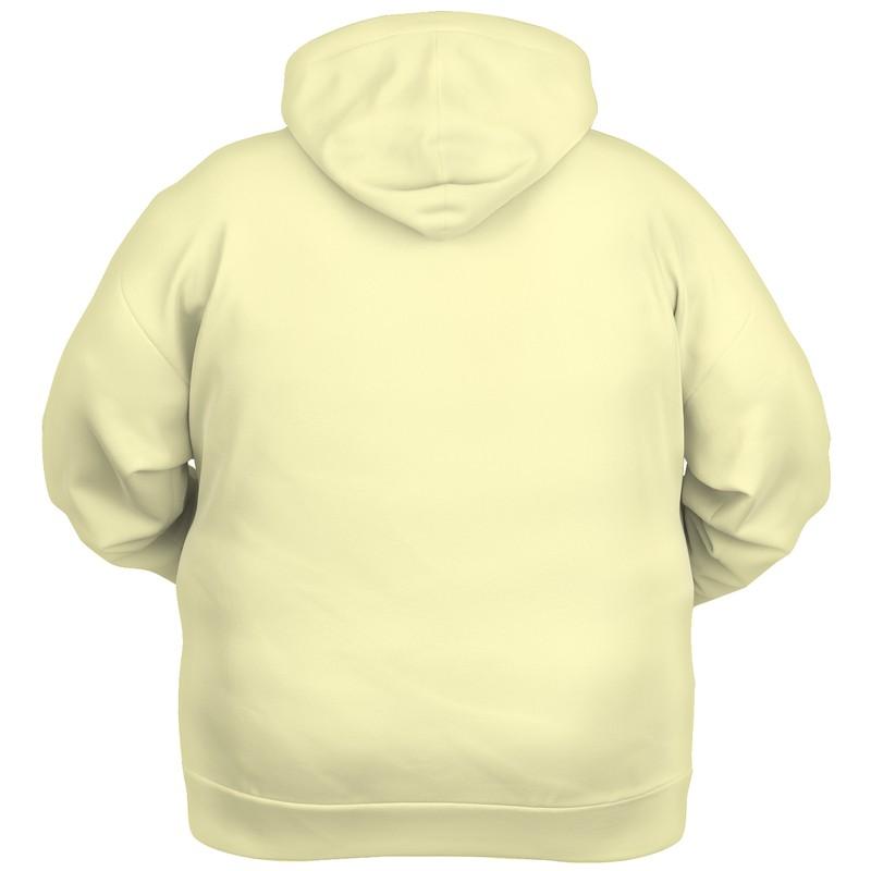 Cream Hoodie Unisex with PLUS sizes Bright Pale Pastel Yellow C0M0Y30K0