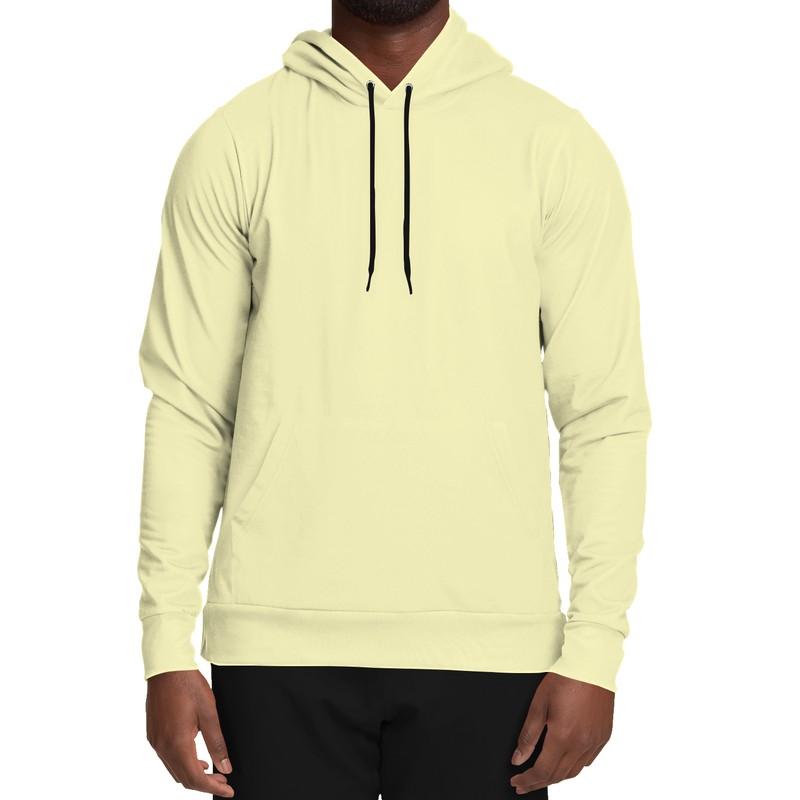 Cream Hoodie Unisex with PLUS sizes Bright Pale Pastel Yellow C0M0Y30K0