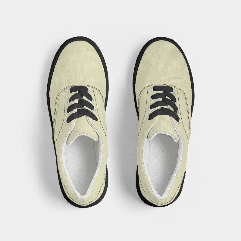 Cream Men's Canvas Sneakers (LY2-FM-LI) - Top