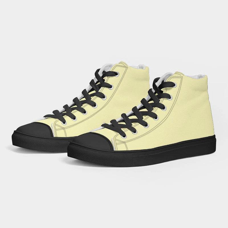 Cream Men's High-Top Canvas Sneakers (LY2-FM-LI) - Side 3