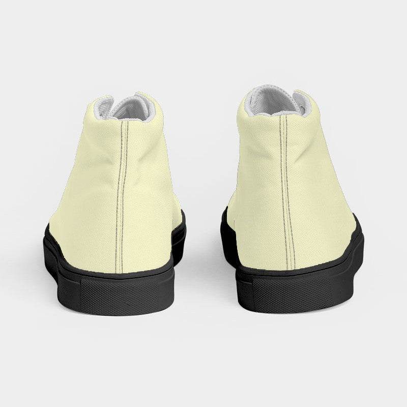 Cream Women's High-Top Canvas Sneakers (LY2-FM-LI) - Back