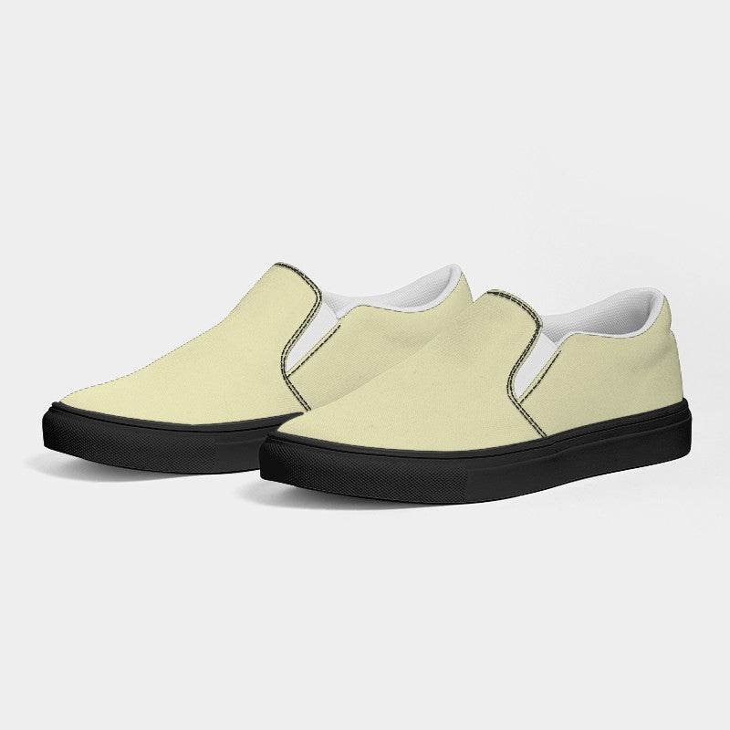 Cream Women's Slip-On Canvas Sneakers (LY2-FM-LI) - Side 3