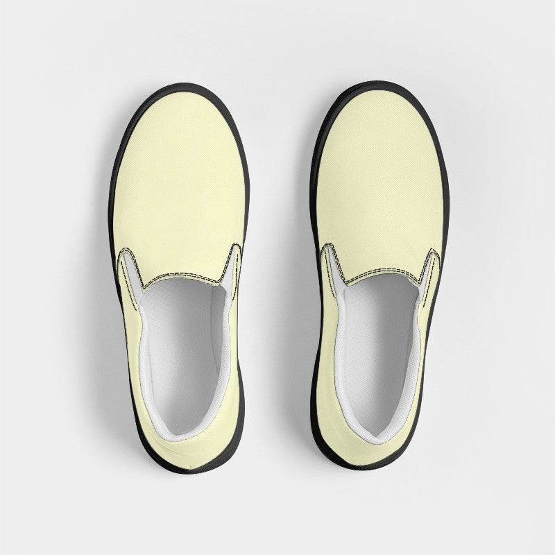 Cream Women's Slip-On Canvas Sneakers (LY2-FM-LI) - Top