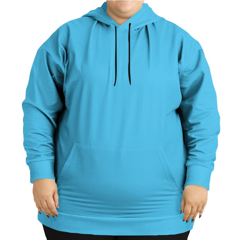 Cyan-Blue Hoodie PLUS (BC2-BR-ME) - Woman Front PLUS