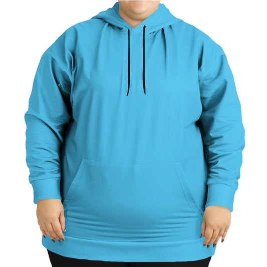 Cyan-Blue Hoodie PLUS (BC2-BR-ME) - Woman Front PLUS