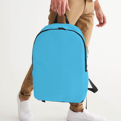 Cyan-Blue Waterproof Backpack (BC2-BR-ME) - Man Holding CloseUp